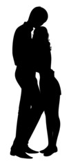 Vector silhouette of lovers