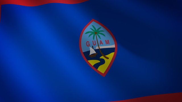 Bandera de Guam ondulante al viento. Bucle continuo