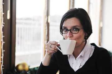 young woman at restaurant