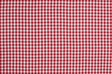 Red and White Gingham Checkered Tablecloth Background
