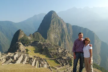 Crédence de cuisine en verre imprimé Machu Picchu Vacances au Machu Picchu en amoureux