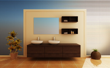 Modern interior of a bathroom