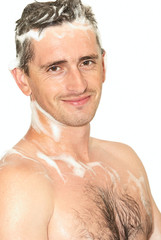 Obraz premium Man in shower