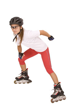 woman on roller skates