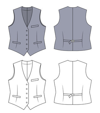 Woman Grey Waistcoat