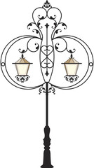 Wrought Iron Street Lamp