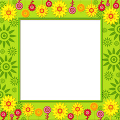 Obraz premium Summer funny cutout frame for photo or text