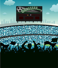 Soccer Fans and Scoreboard 2