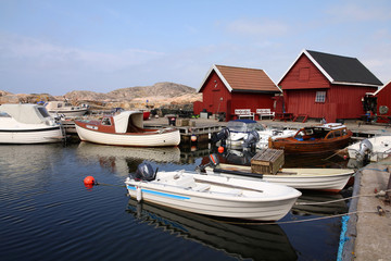 Fototapeta na wymiar Norway - Vest-Agder, Skjernoy island, Dyrstad harbor
