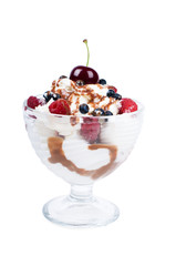 Fresh berries with whipped cream
