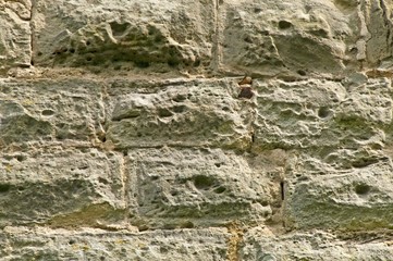 Detail einer alten Burgmauer aus dem 11.Jahrhundert