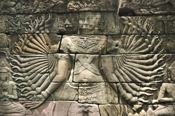 Thousand arms Buddha at Prasat Banteay Chhmar.