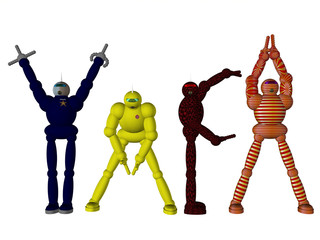 Robots doing the YMCA dance