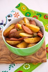 fried rosemary potatoes with sausage