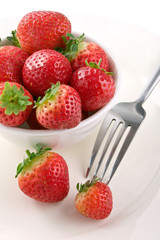 Tasty strawberry in bowl