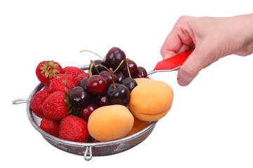 Fruit in a colander