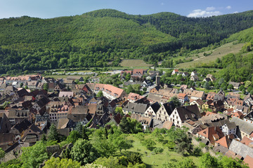 Aerial view of Kaysersberg village