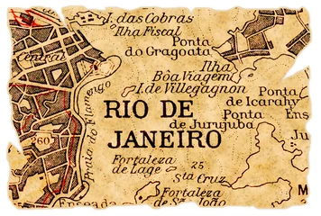 Door stickers Copacabana, Rio de Janeiro, Brazil Rio de Janeiro old map