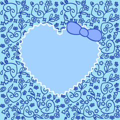 heart over ornament blue