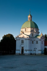 St Kazimierz church on New Town Market in Warsaw, Poland in even
