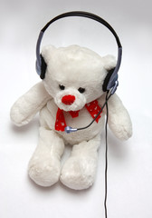 bear and headphones.