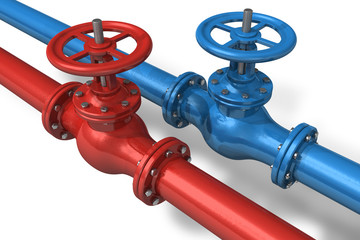 Red and blue pipelines