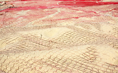 Nets of  fish background.