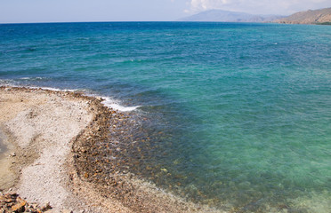 Obraz na płótnie Canvas Fisheye view of clear blue sea