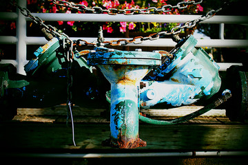 lomograph old rusted metal pipe