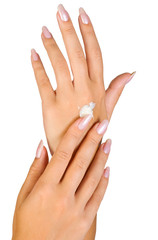 beautiful nails and woman fingers