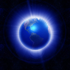 Earth on a background of space