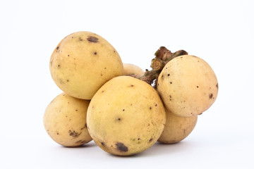 Tropical Thai fruit, Long kong, isolated on white