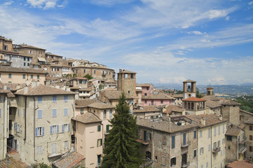Fototapeta na wymiar Panoramiczny widok z Perugii. Umbria.