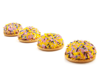 Colorful sprinkles pies