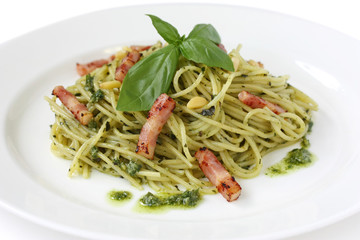 Pasta with pesto sauce