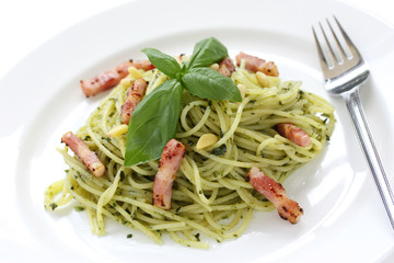 Pasta with pesto sauce