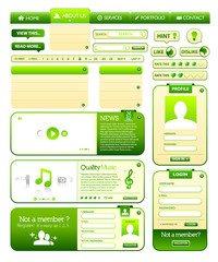 Webdesign elements collection 1 with green color