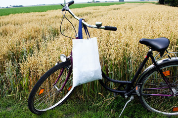 Fototapeta na wymiar Fahrrad am Getreidefeld 693