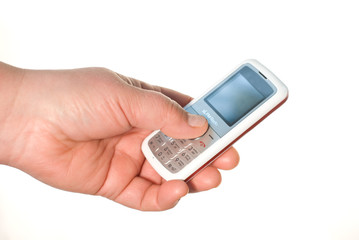 phone in arm isolate 