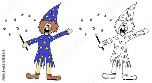 &quot;handgemalter Zauberer / Magier Malvorlage&quot; Stockfotos