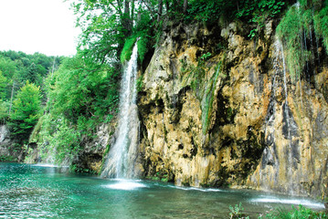 Fototapeta na wymiar Waterfall at Plitvice national park