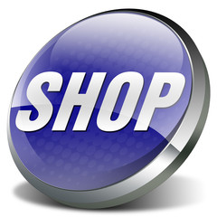 button 3d blau glossy shop