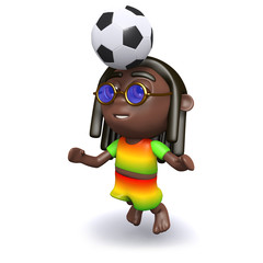 Rasta heads the ball