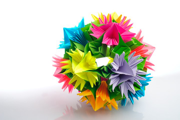 Origami kusudama flower
