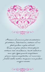 Vintage heart background