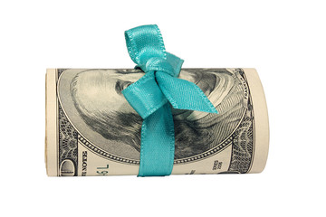Dollars with a blue bow