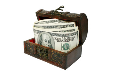 Chest with dollars