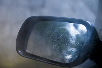 rainy days (view through car window)
