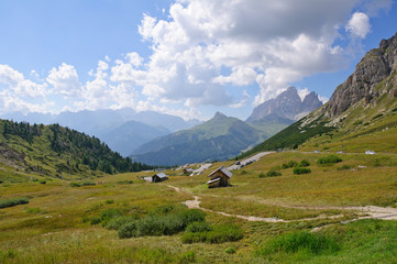 Fototapeta na wymiar Pordoi pass - Dolomites, Italy
