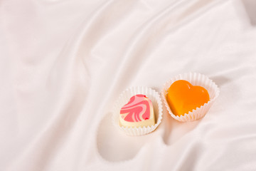 candies on silk background,shallow DOF